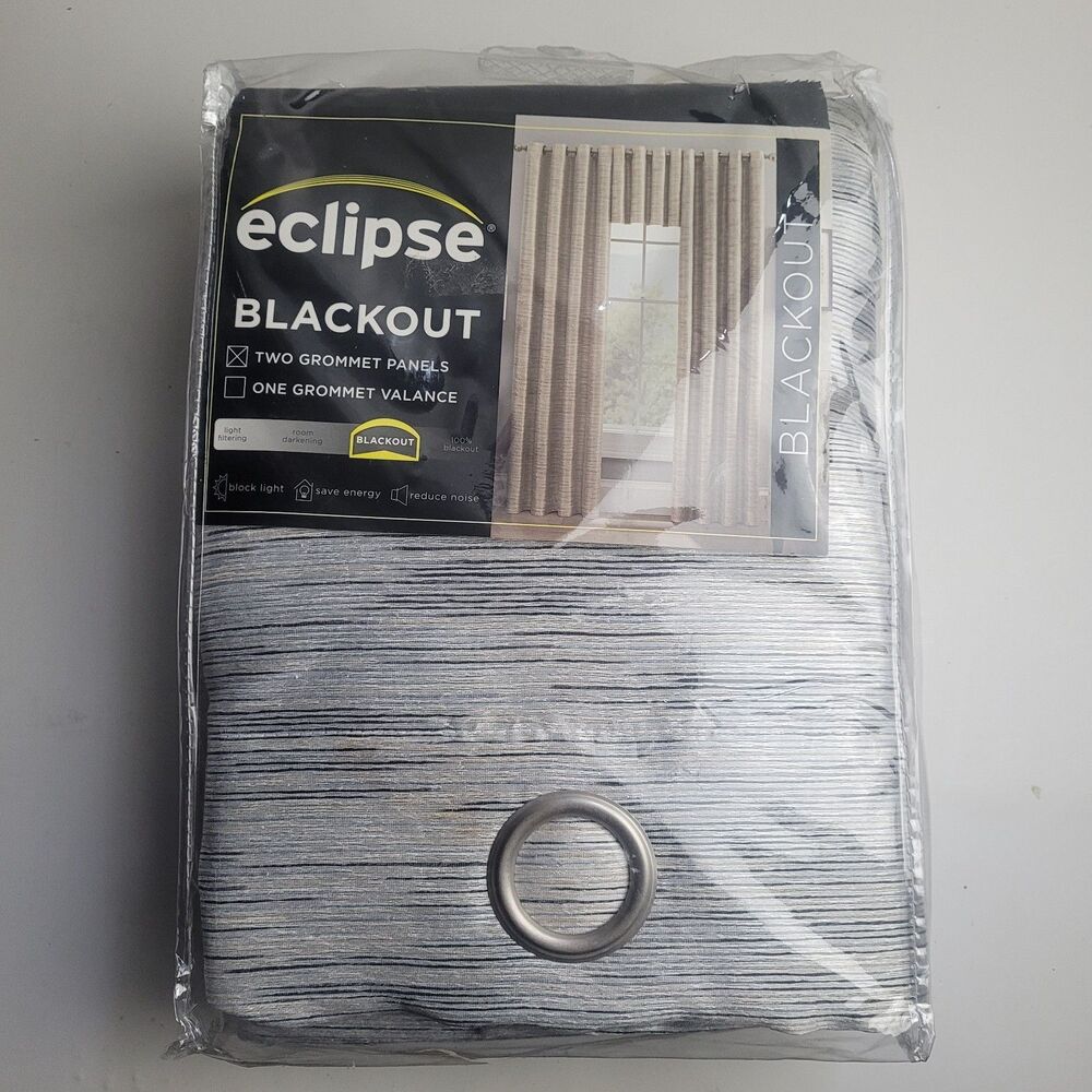 NEW Eclipse Absolute Zero 100% blackout curtain panels Grommet 50x95 'White'